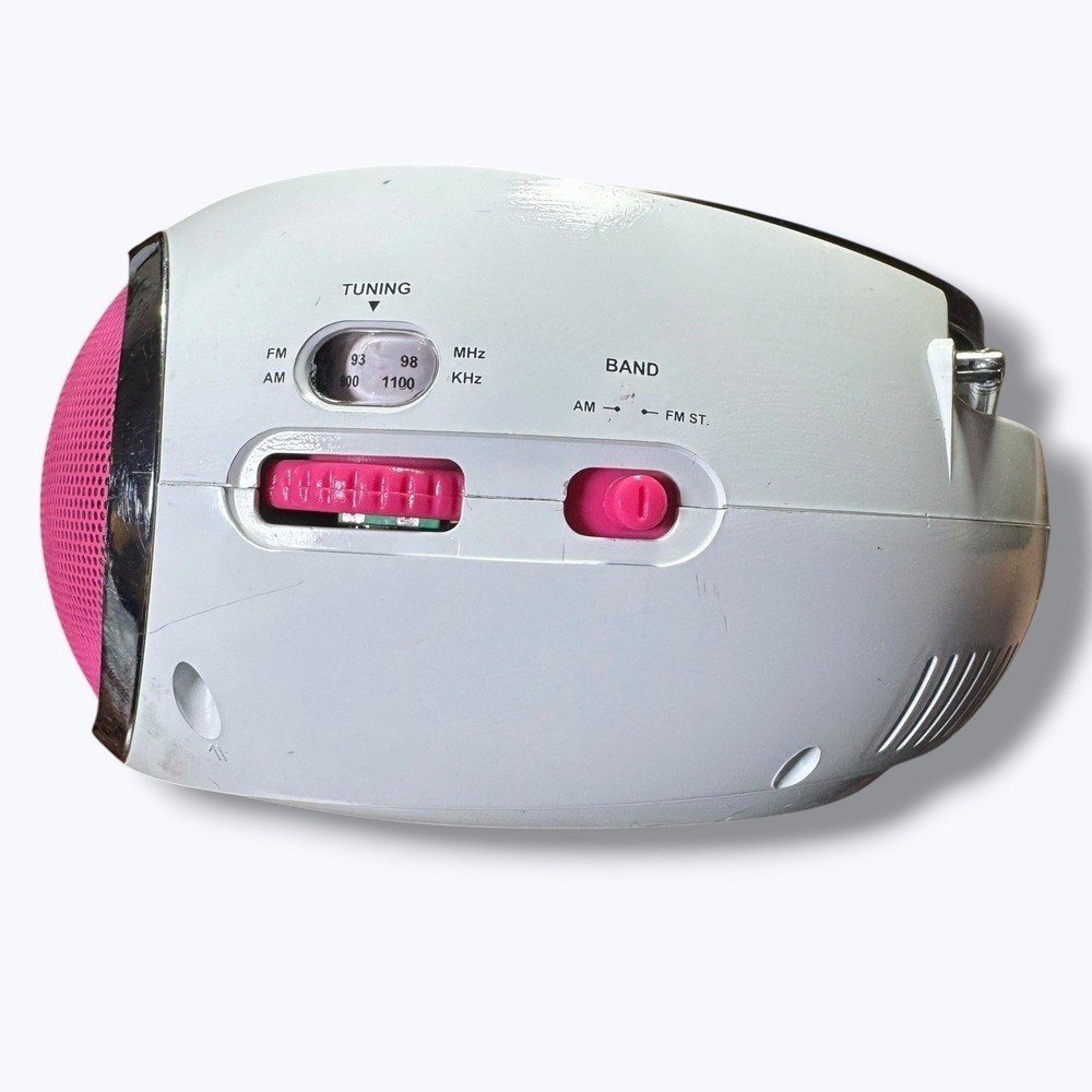 Hello Kitty CD Player Boombox Radio White Pink 2014 KT2026MBY Sanrio Rare *READ - Picture 9 of 12